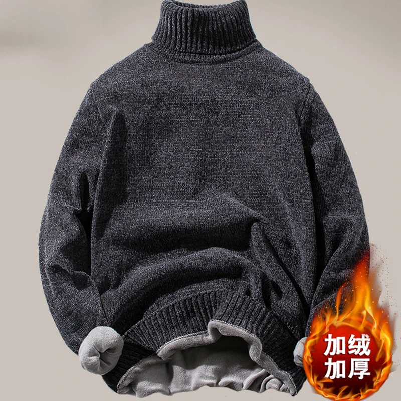 

Autumn Winter Men's Turtleneck Sweater Men's Knitting Pullovers Rollneck Knitted Sweater Warm Men Jumper Slim Fit Casual Sweater