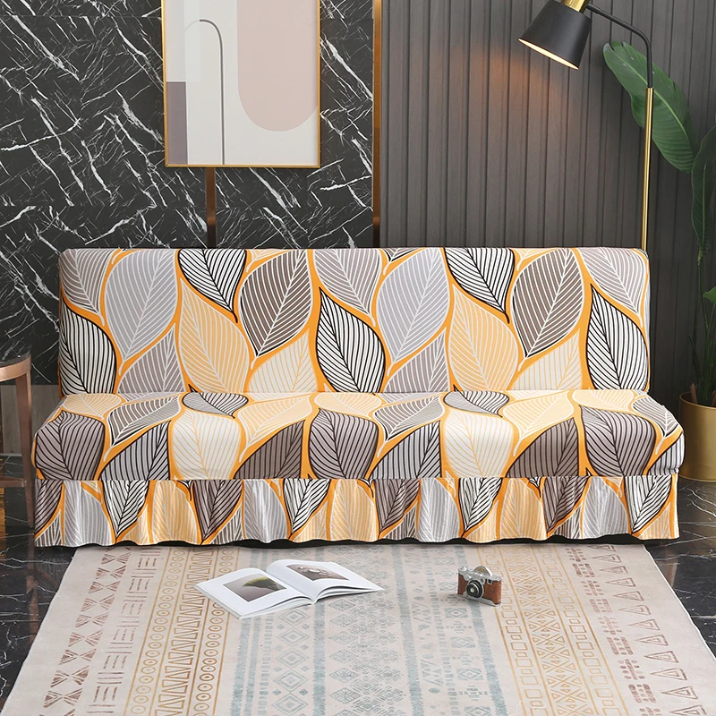 Sofa Bed Cover With Skirt Elastic Dandelion Printing Sofa Seat Cover Without Amrest Simple Style Sofa Bed Protector