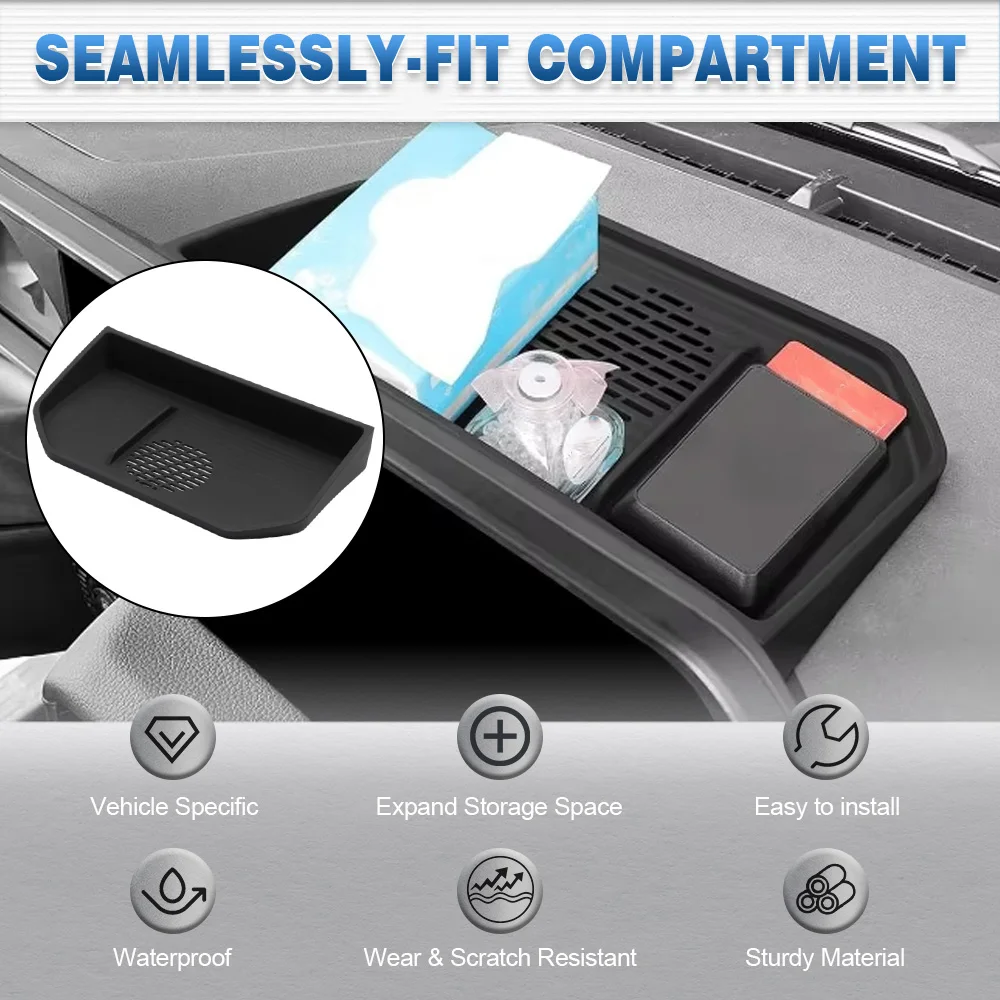 For Toyota Land Cruiser Prado J250 LC250 2024-2025 Dashboard Storage Tray ABS Black Behind Screen Organizer Holder Part