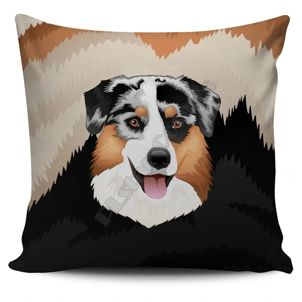 Real Australian Shepherd Pillow Cover 3D All Over Printed Pillowcases Throw Pillow Cover Home Decoration 12 Style