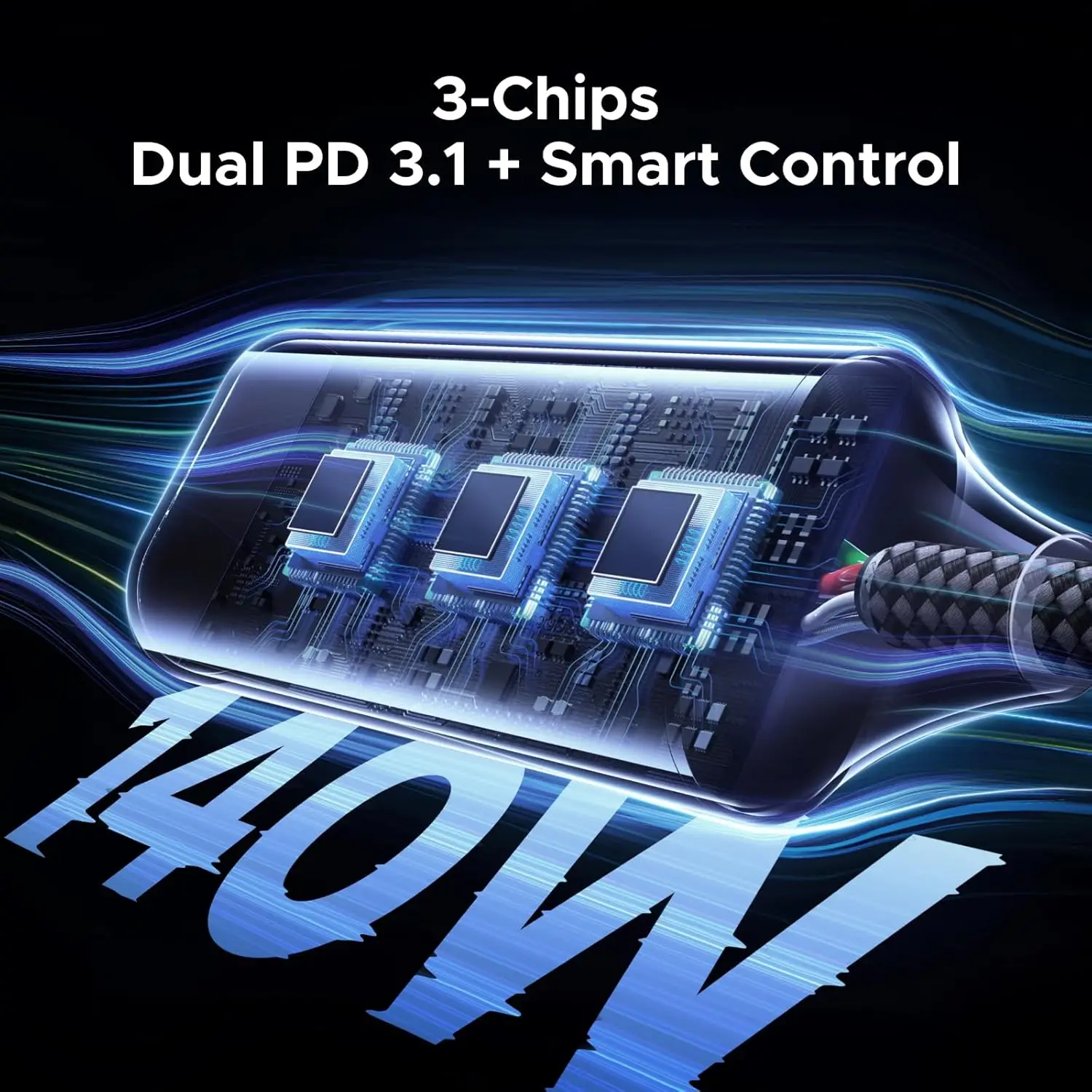 UGREEN 140W USB C Cable, 5FT 2-in-1 USB C to USB C Cable, Fast Charging for iPhone 17/17 Pro Max/16/15 Series