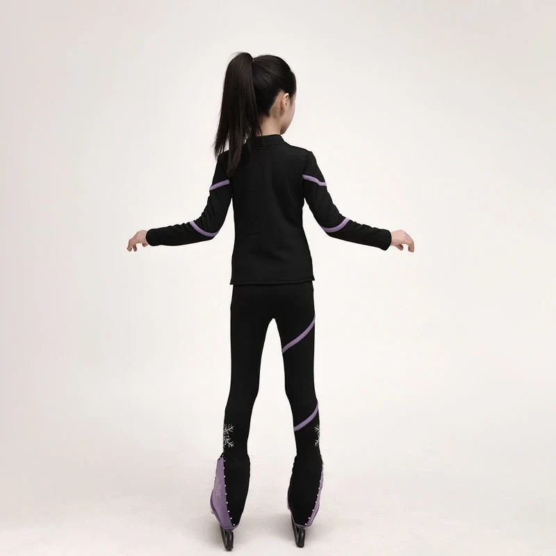 

Figure skating training suit with fleece jacket, ice skating pants, children's and adult sets