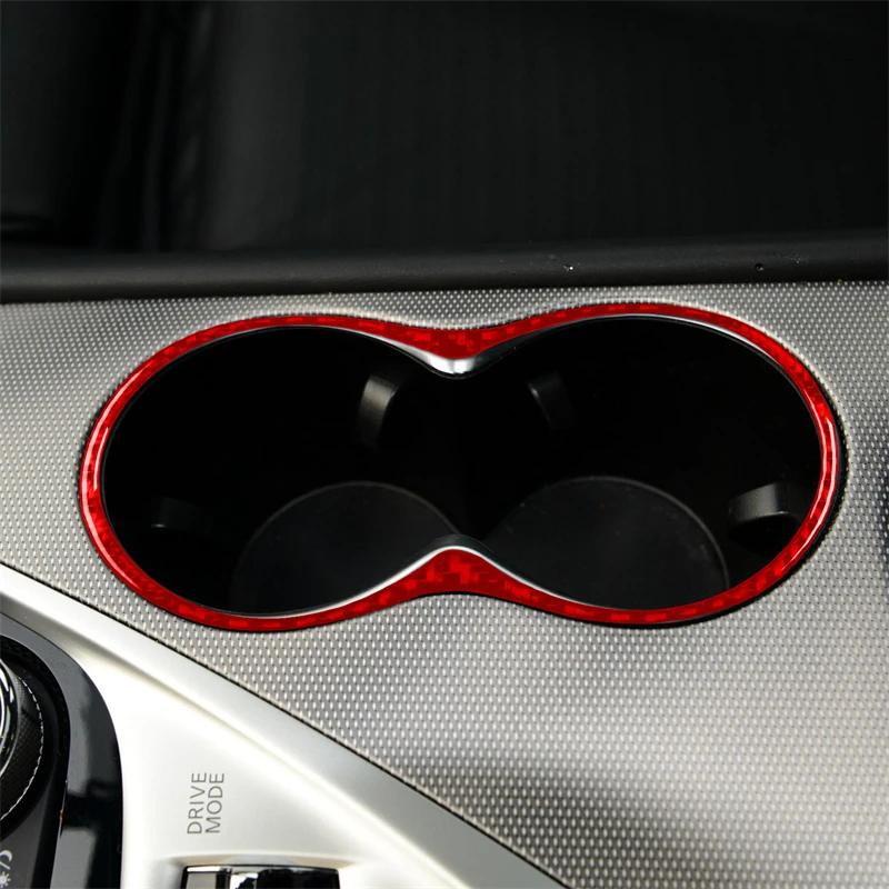 For Infiniti Q50 2014-2020 Real Soft Carbon Fiber Car Water Cup Holder Frame Cover Trim Sticker Interior Decorative Accessories