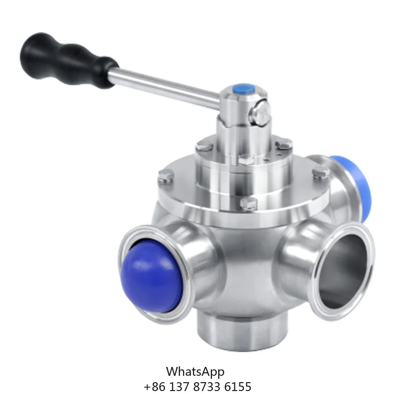 Donjoy Sanitary SS304/ 316L 1''-4'' Manual Arc Valve Regulating Structure Cutting Reserving Media With Flexible Cleaner