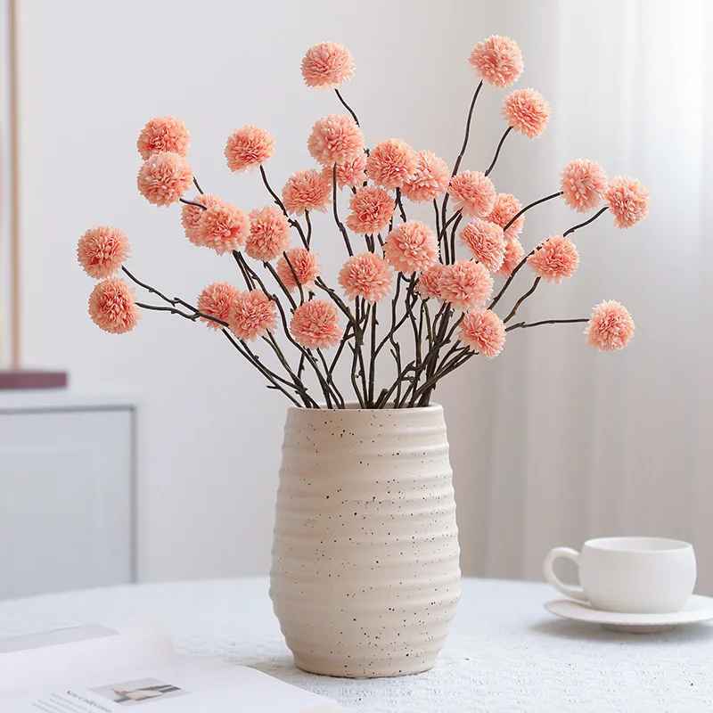 

4PCS Artificial Flowers Bouquet Silk Small Rose Lilac Carnation Bridal Bouquet for Wedding Party Home DIY Decoration