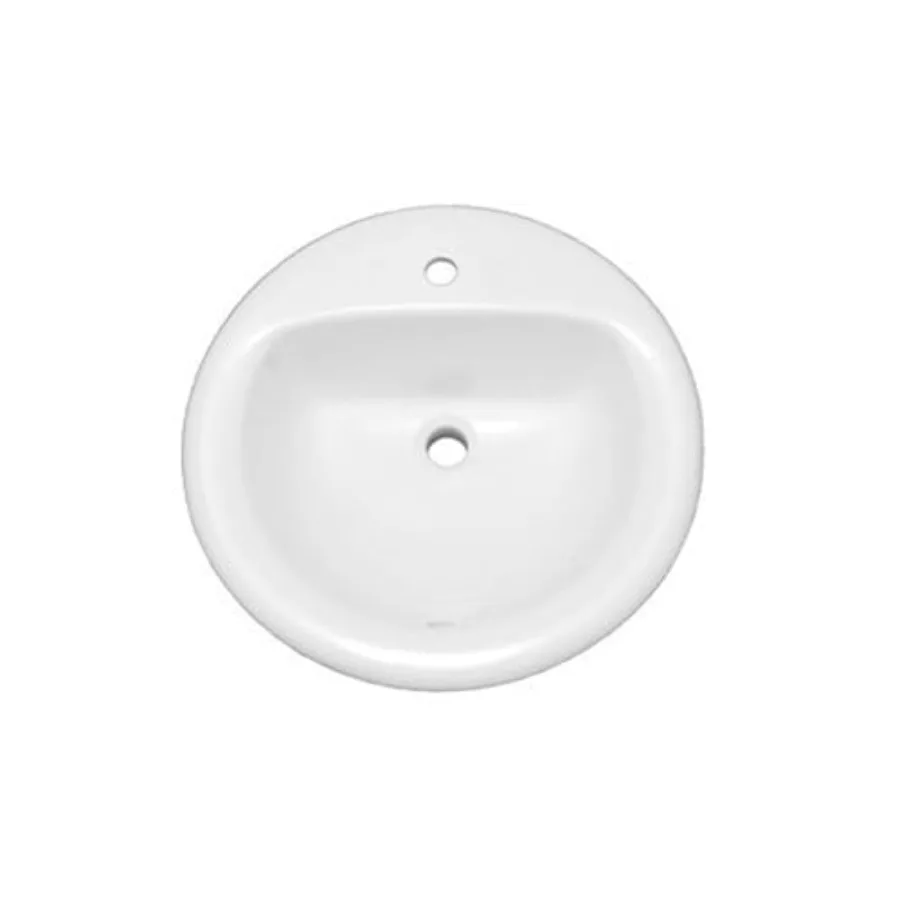 

PF191R Rockaway 19" Circular Vitreous China Drop In Bathroom Sink with Overflow and 1 Faucet Hole at 0" Centers - White