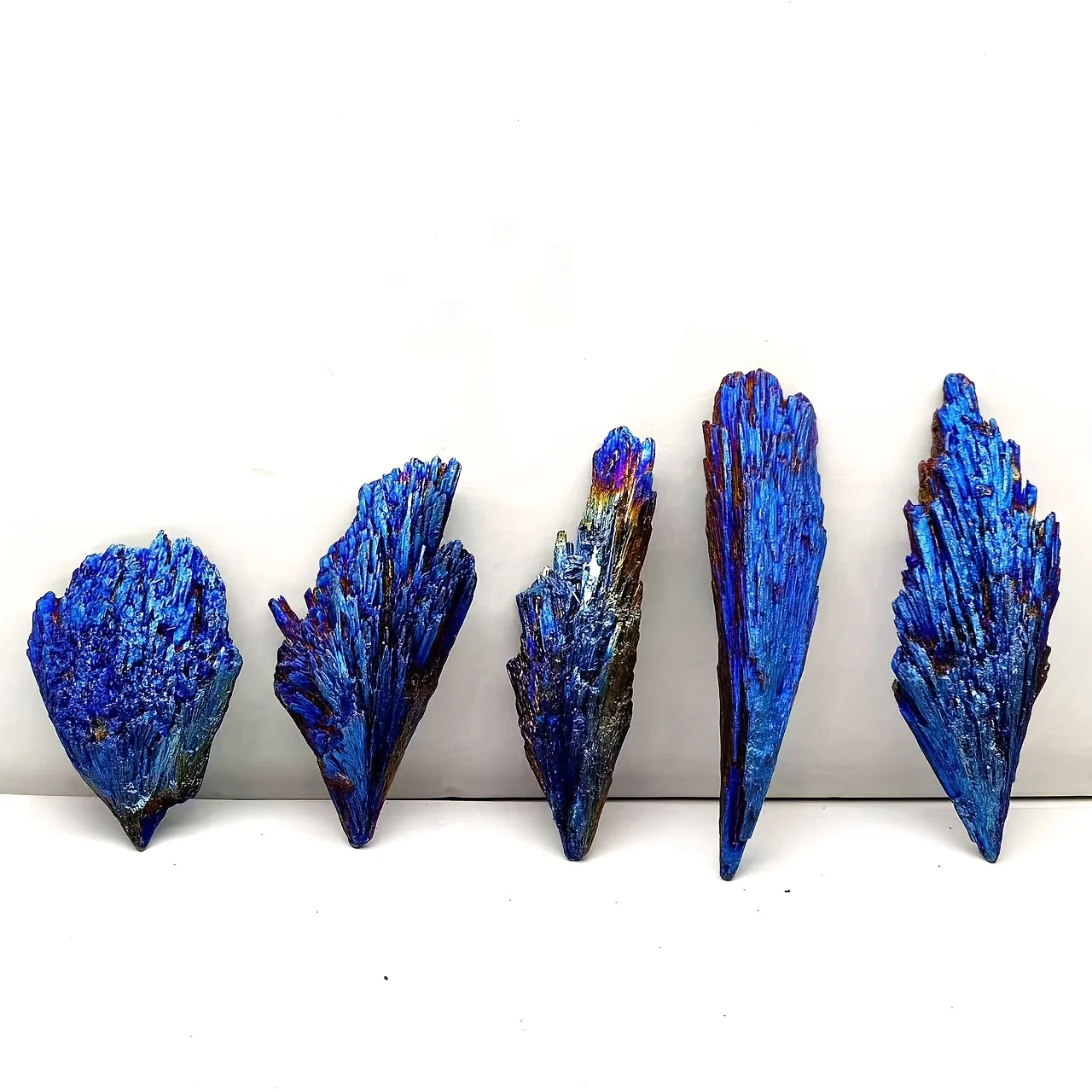 1pc Tail Flame Plume Blue Tourmaline Crystal, Blue Titanium Druzy Gemstone, Stunning blue purple aura flame, Blue Aura Crystals
