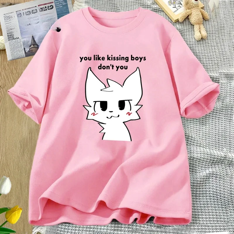 Boykisser مضحك فروي ميمي الجرافيك تي شيرت ثنائي الجنس LGBTQ فخر تي شيرت عادية تقبيل المرأة تي شيرت الملابس #3