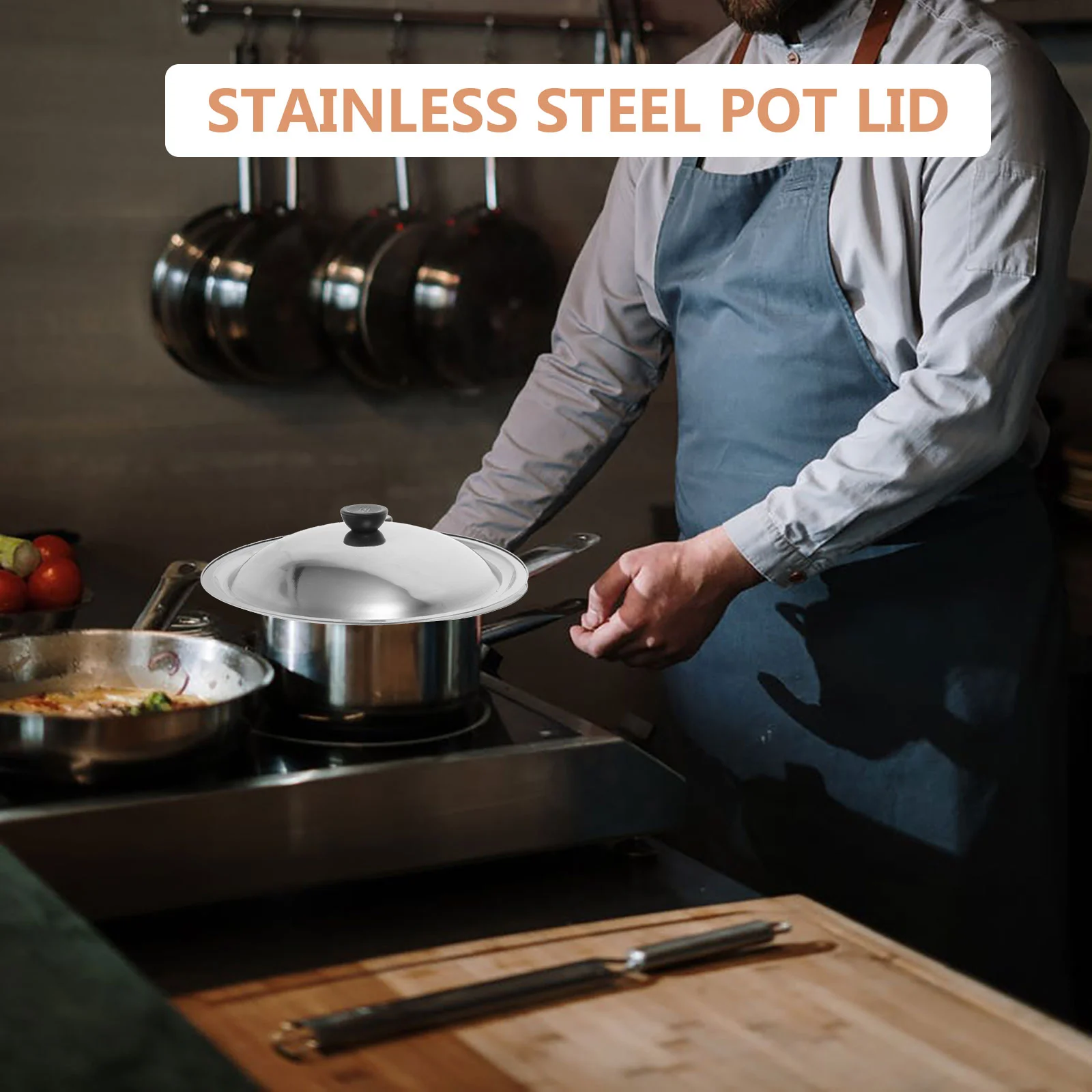 Pot Cover Grease Splatter for Frying Pan Stainless Steel Lid Knob Kitchen Lids Pans 201 Replacement