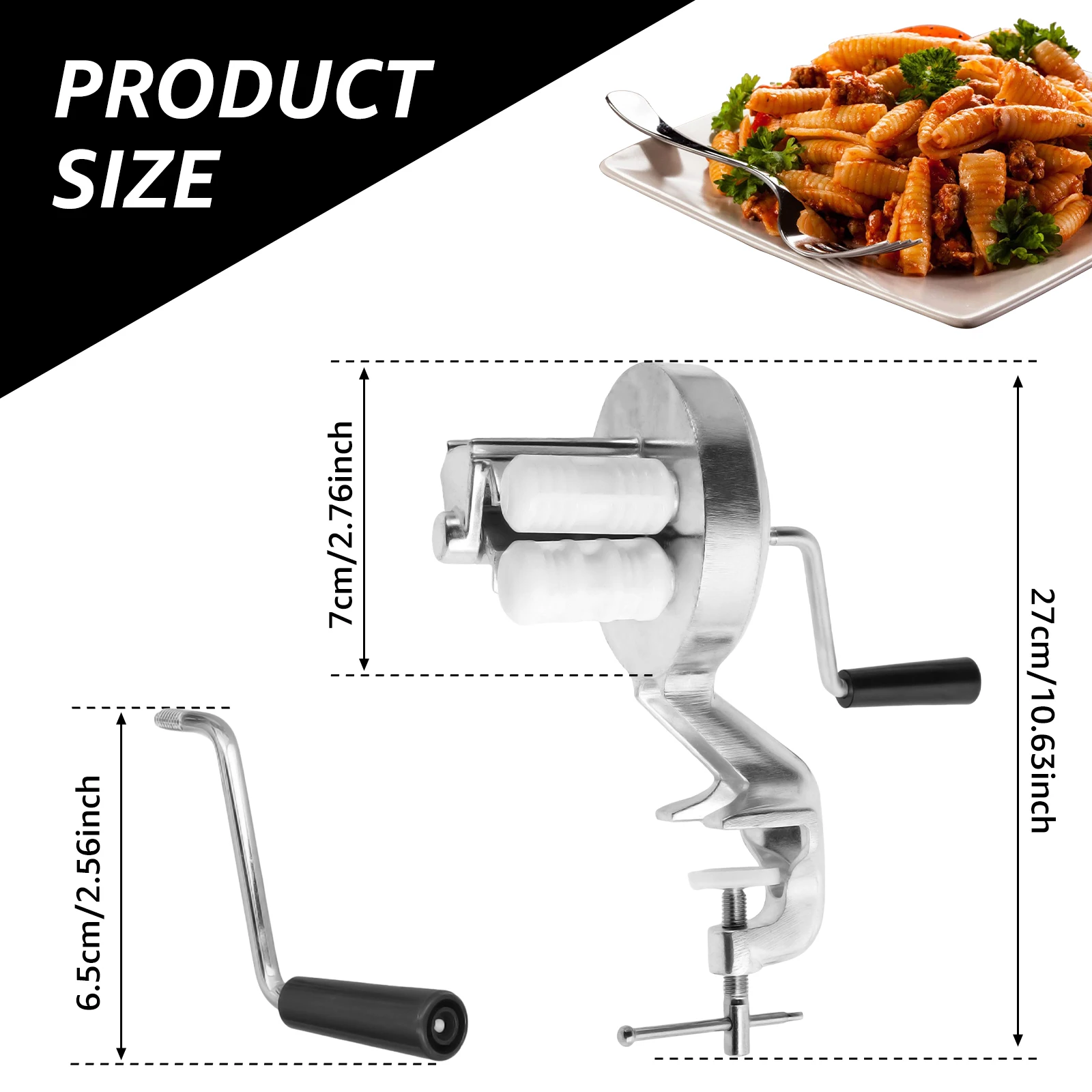 Cavatelli Maker Machine Manual Macaroni Maker Aluminum Alloy Noodle Makers for Kitchen Portable Hand Cranking Pasta Maker