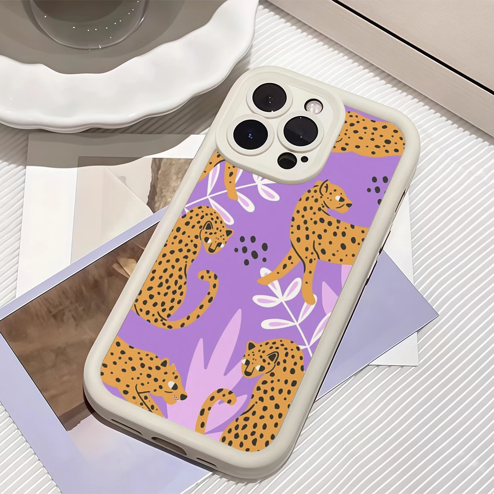 لعوب ليوبارد الثلاثي آيفون 17 يجب أن يكون لديهم جراب هاتف آيفون 17 16 15 14 13 12 برو ماكس غطاء سيليكون مقاوم للصدمات