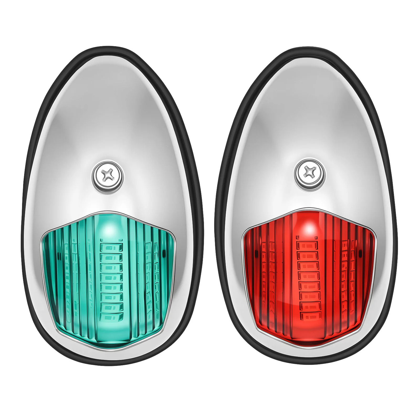 2PCS Marine Yacht Navigation Light Waterproof LED Marine Sounding Light Navigation Light Red and Green Marine Light 12V 24V