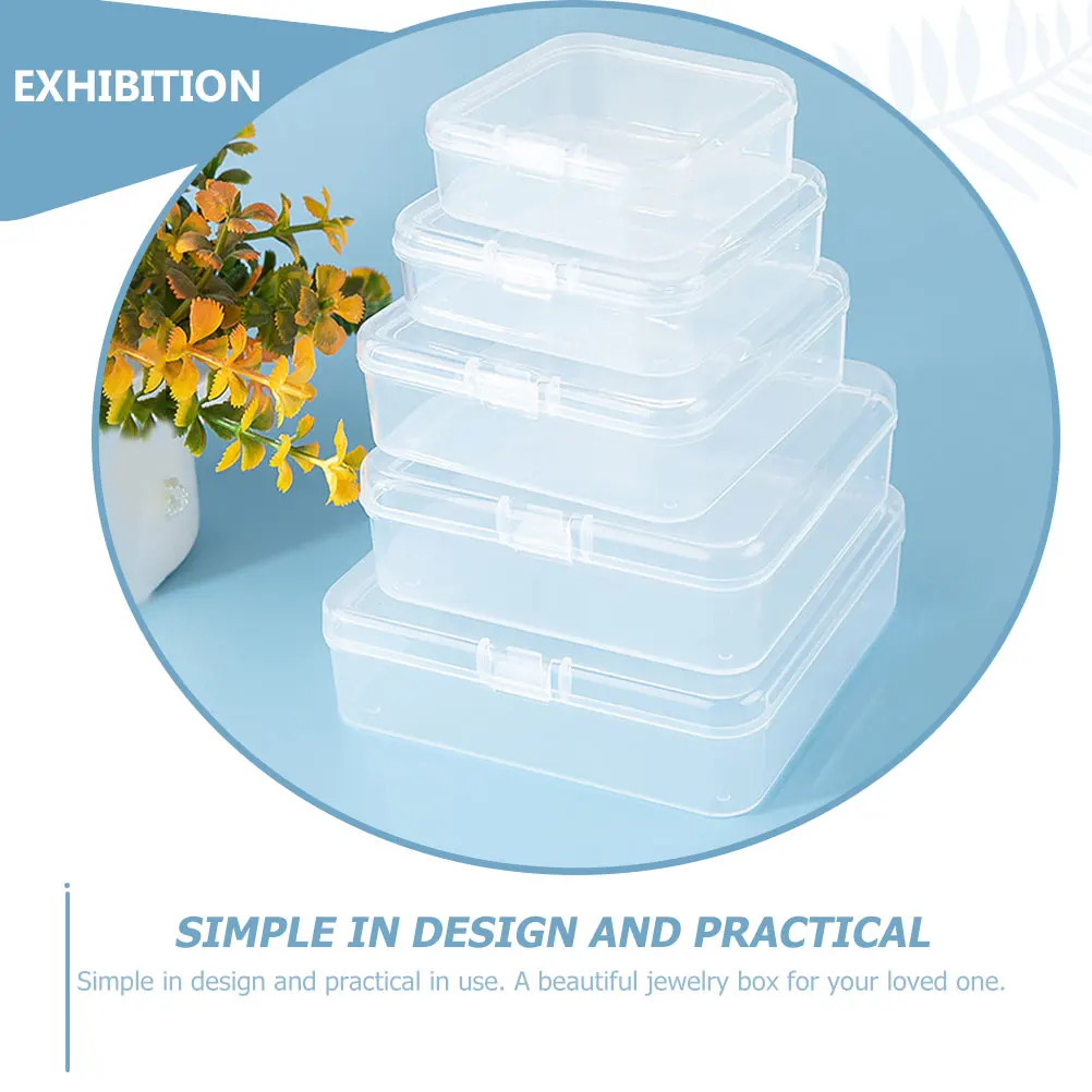 

5 шт. коробка для хранения ювелирных изделий, прозрачный бытовой органайзер для ожерелья, серег, колец, чехлов для подвесок, контейнер для дисплея, изысканный
