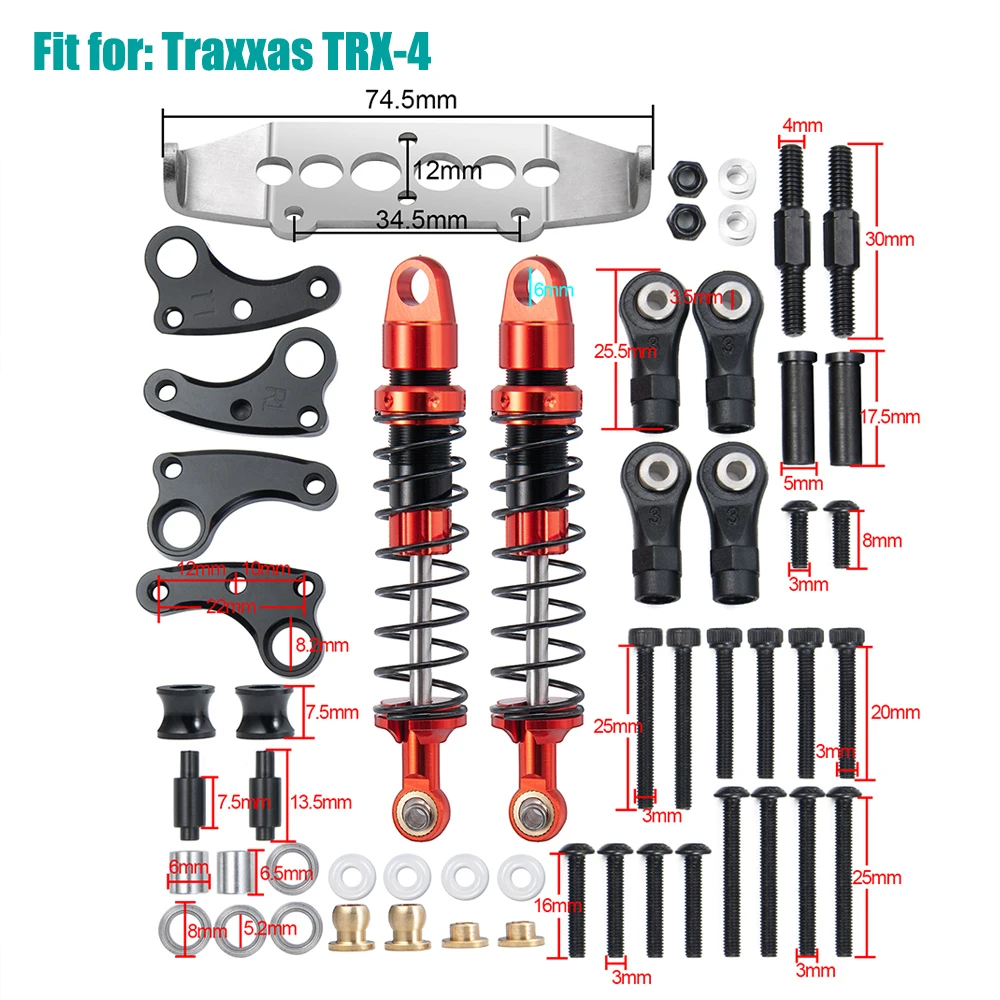 AXSPEED Aluminum Shock Absorber Cantilever Set Kit for Axial SCX10 I & II 90046 90047 TRX-4 1/10 RC Crawler Car Parts