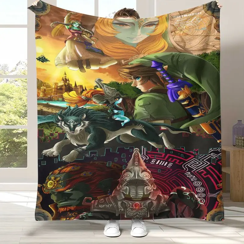 Vintage Game Z-Zelda Hylian Crest Link Soft Flannel Throw Blanket,Cozy Blanket for Bed,Sofa,Living Room,Camping,Home Decor,Gift