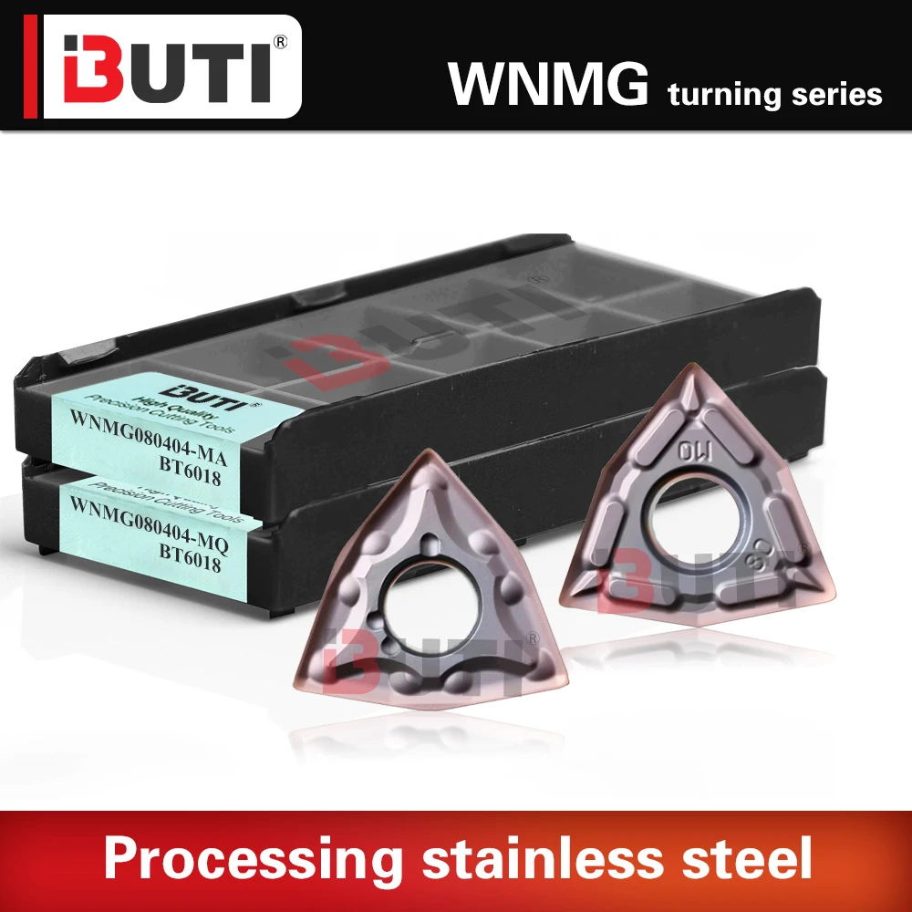 

External Turning Tool CNC Lathe Insert WNMG080402 WNMG080404 WNMG080408 MA MS JMS MQ HS HA Triangular Groove Type Cutting Blade