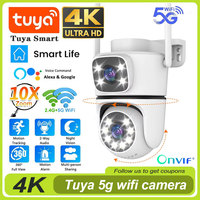 Tuya 10MP Home Security Outdoor 5G WiFi Camera PTZ 4K Dual Len Dual Screen 360° 10X Zoom Wireless Surveillance Auto Tracking Cam