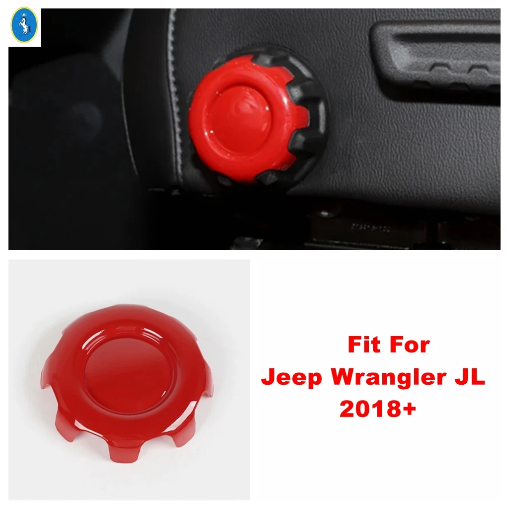 

Car Seat Adjustment Knob Frame Decor Cover Trim For Jeep Wrangler JL 2018 - 2022 Red / Carbon Fiber Look Interior Accessories