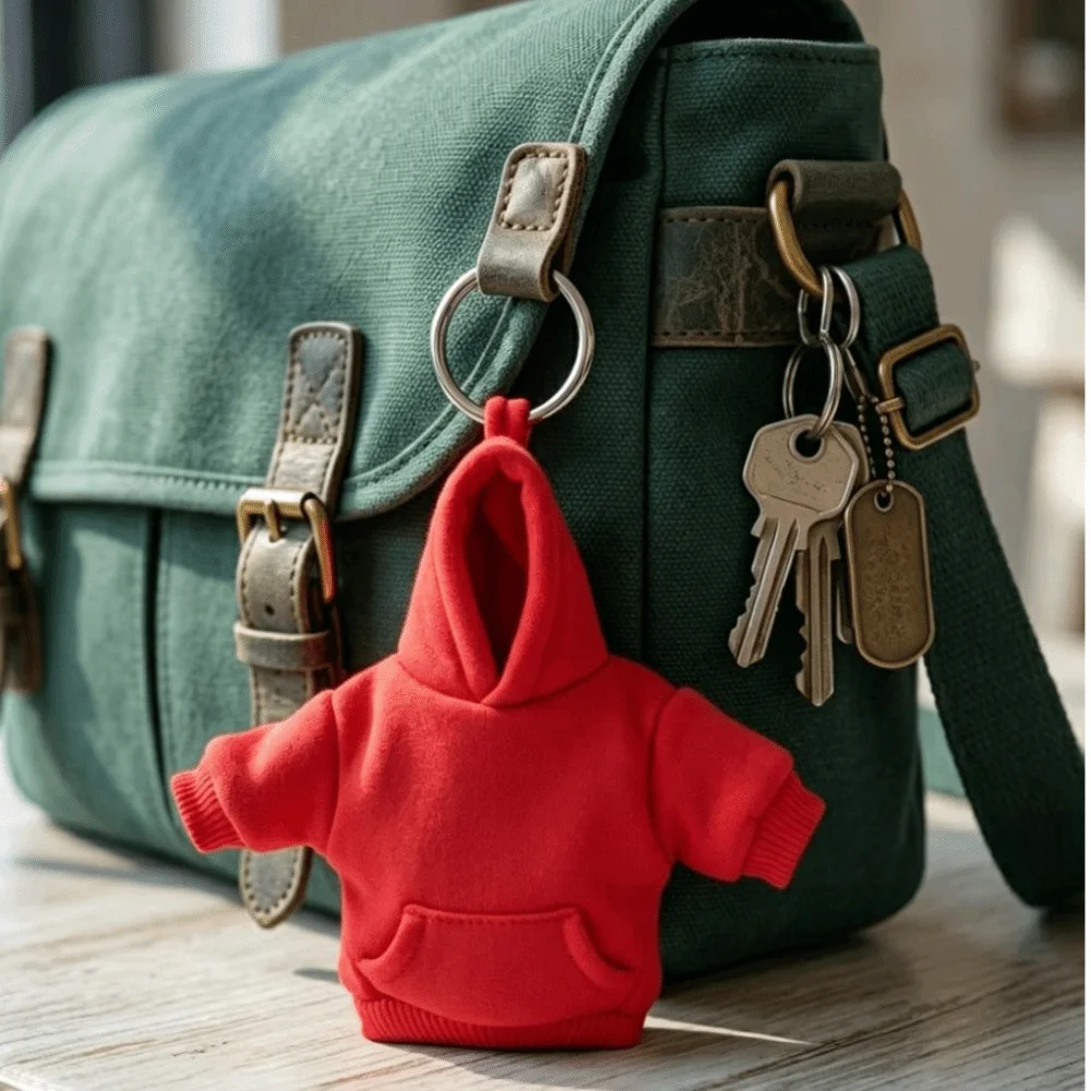

Soft Squeeze Mini Hoodie Keychain Elastic Soft Hoodie Design Stress Ball Keychain Creative Fashion Squeezable Bag Charm