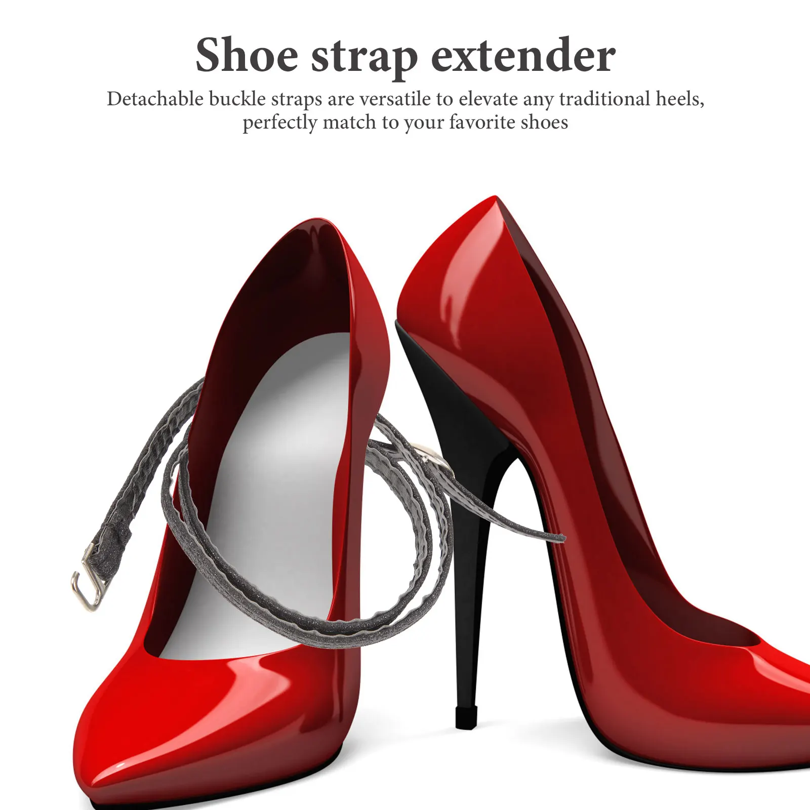 

1 Pair Adjustable Buckle Detachable Heel For High Heels Replacement Ankle Women Shoe Straps Elegant Stylish Design Easy Install