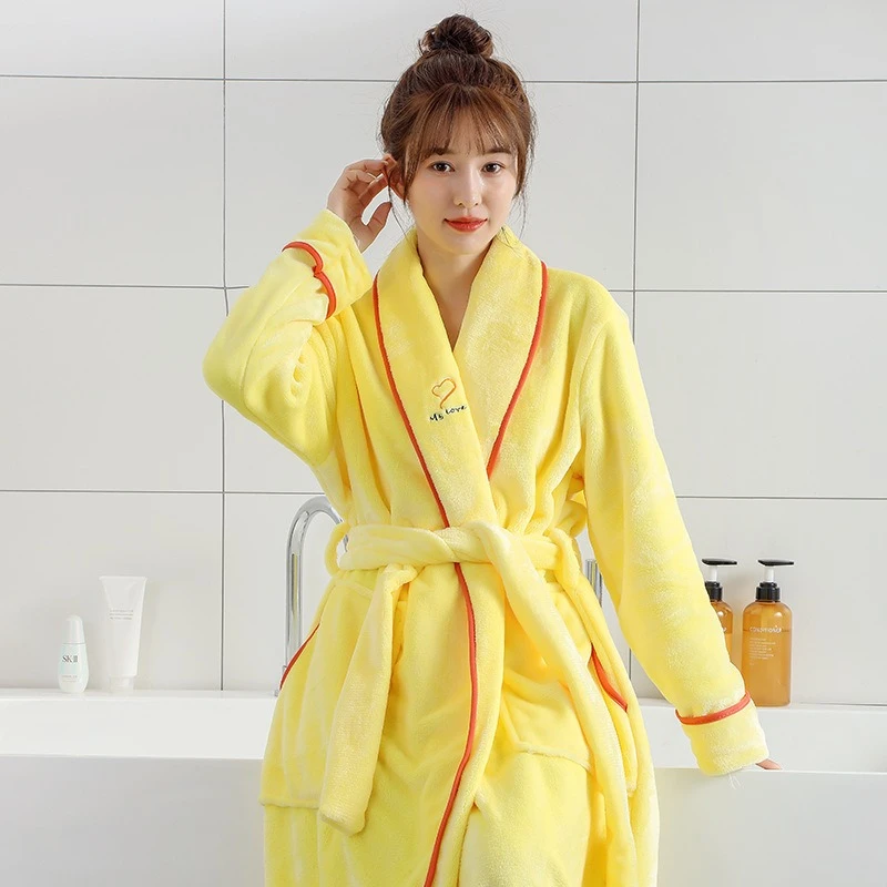 

Coral Fleece Pajamas Woman Winter Pajamas Thick Bathrobe for Warmth Women's Long and Thick Homewear for Autumn and Winter