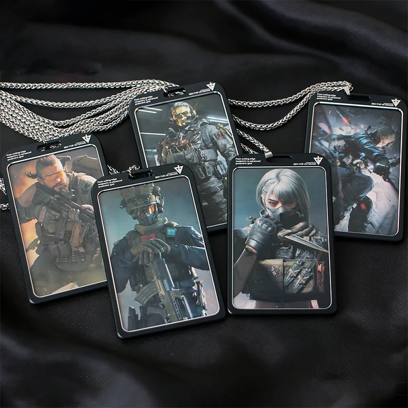 

Delta Force Metal Card Holde with Chain Operator Card Dragon Bone Chain Pendant Game Peripherals Accessories Gifts Collections
