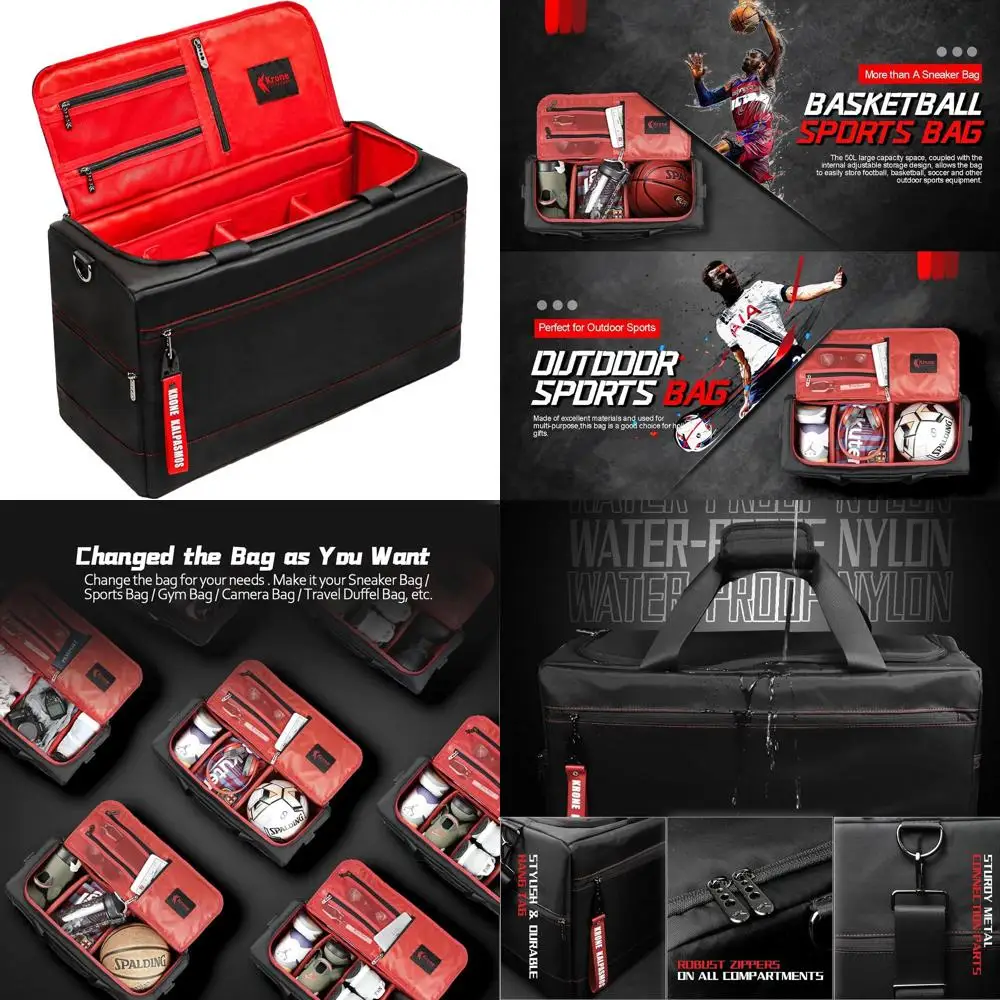 

Multi-Functional Travel/Sneaker/Outdoor Sports Bag with Adjustable Dividers and Shoulder Strap, Made of Nylon