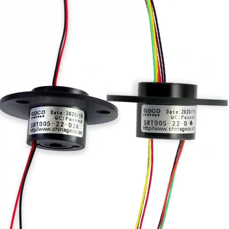 diameter 22mm 2A Through hole 5mm slip ring, conductive ring, electric brush 2/4-/6 channel colored wire