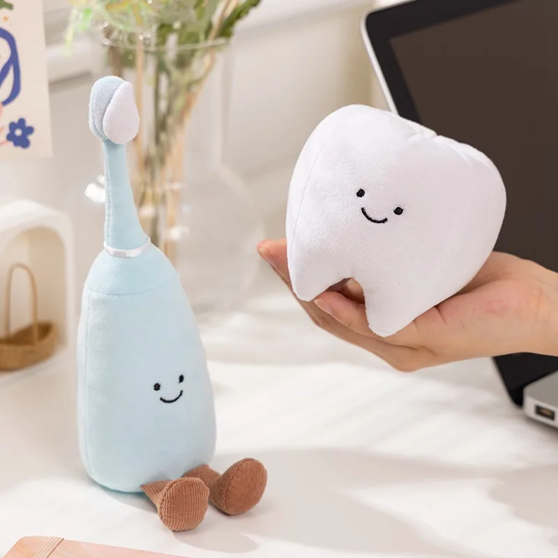 18CM Teeth Toothpaste Toothbrush Plush Toy Dolls Cartoon Stuffed Soft Toy Birthday Christmas Gift For Children