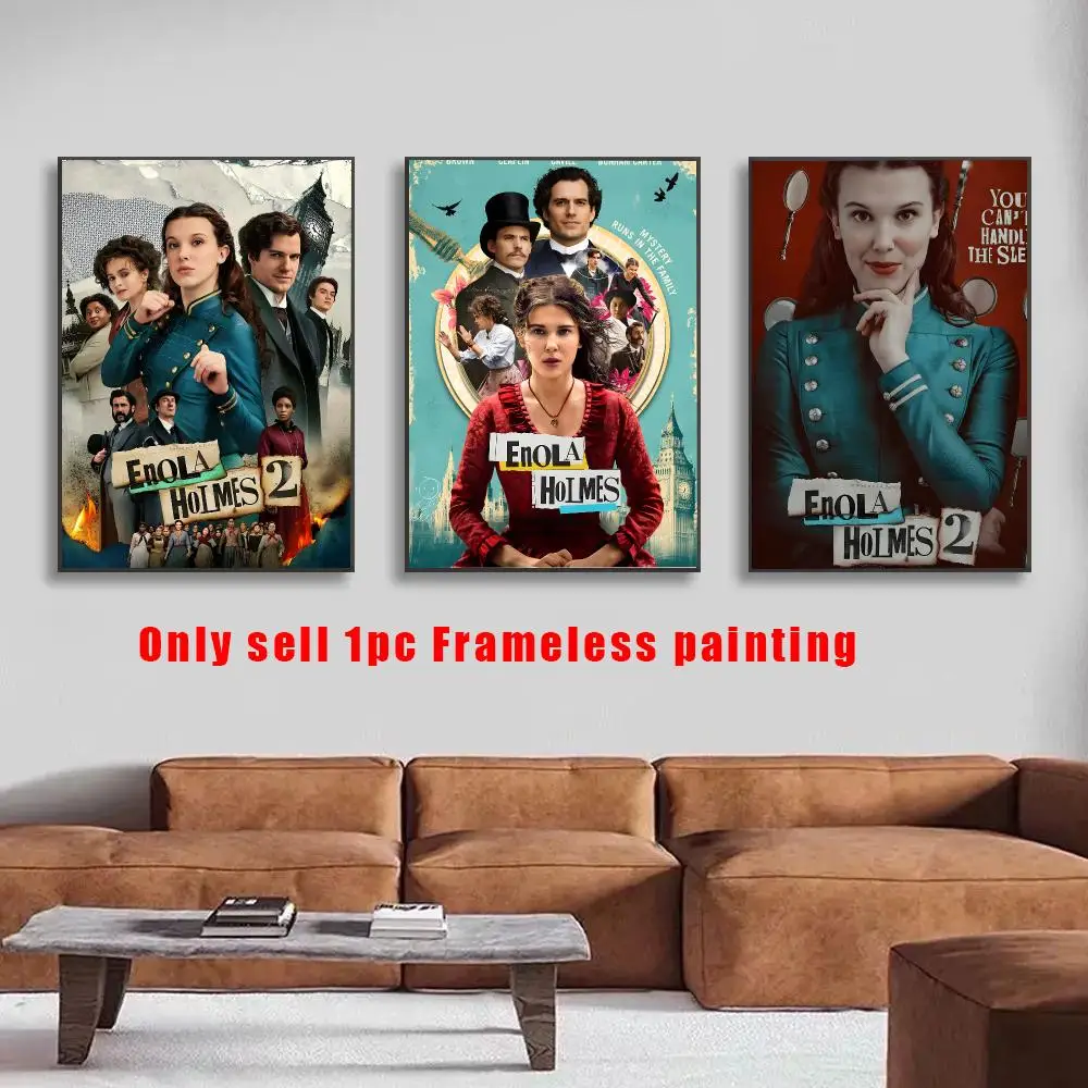 Comedy Movie E-Enola Holmes Poster HD Self-Adhesive Wall Decals For Living Room & Bedroom Home Decor Gift