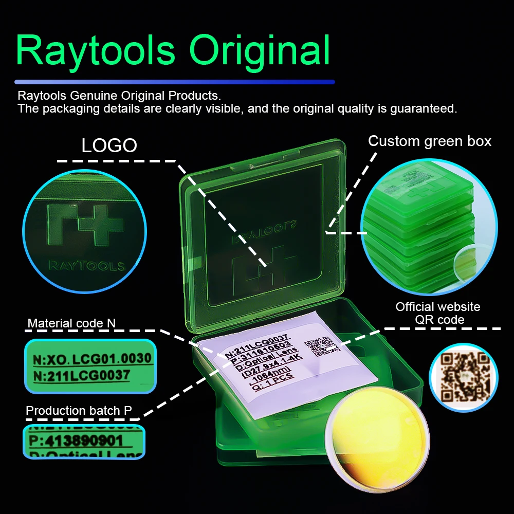 Raytools Original Laser Protective Windows 37x7 Optical Protection Lens 27.9x4.1 Fused Silica Fiber Cutting Machine Parts