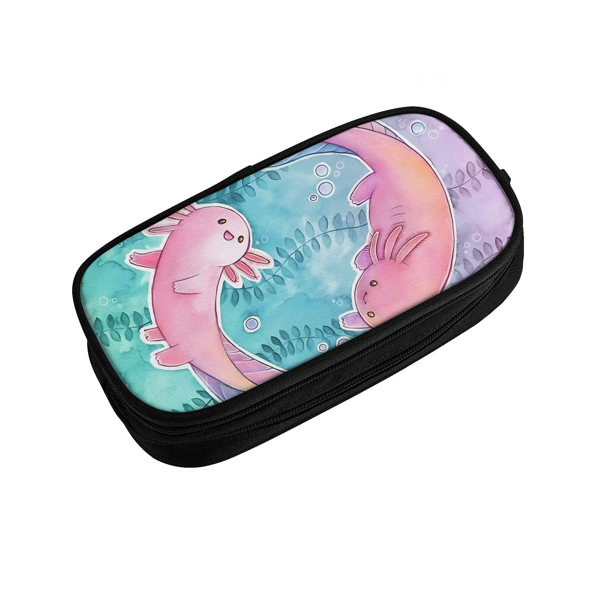 1 piece Lightweight Super Cute Pencil Case Student Pen Bag Axolotls School Stationery Bag