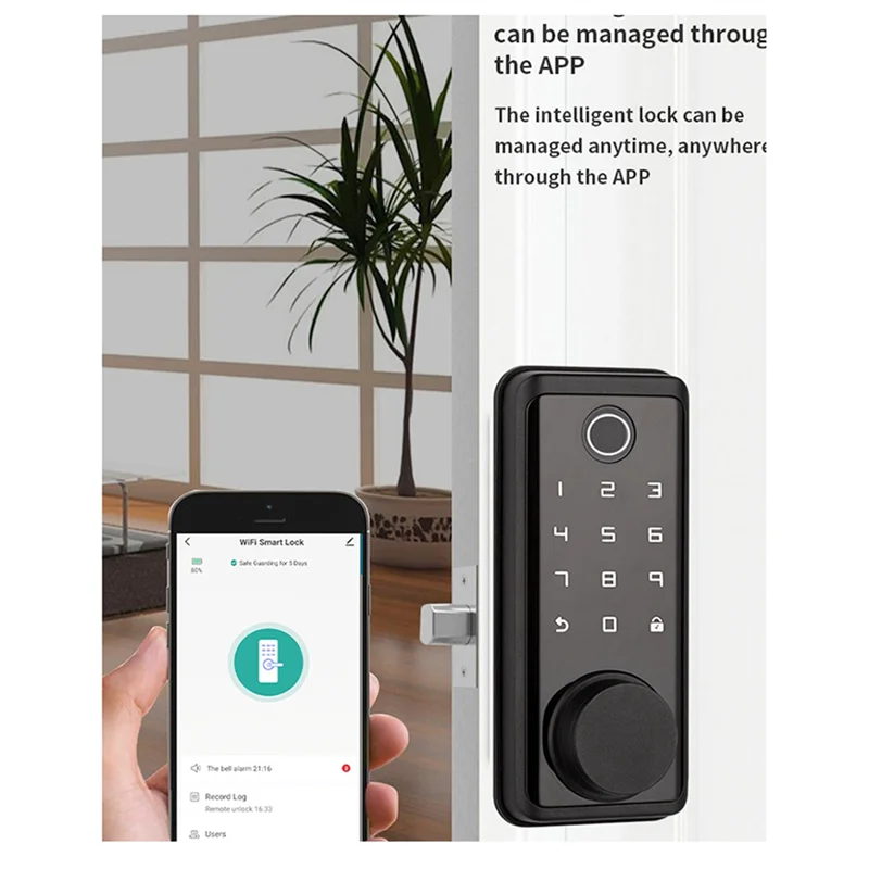 

Tuya App Remote Control Smart Door Lock Deadbolt With Keys Fingerprint Lock Electronics Digital House Electronic Lock-Y47A