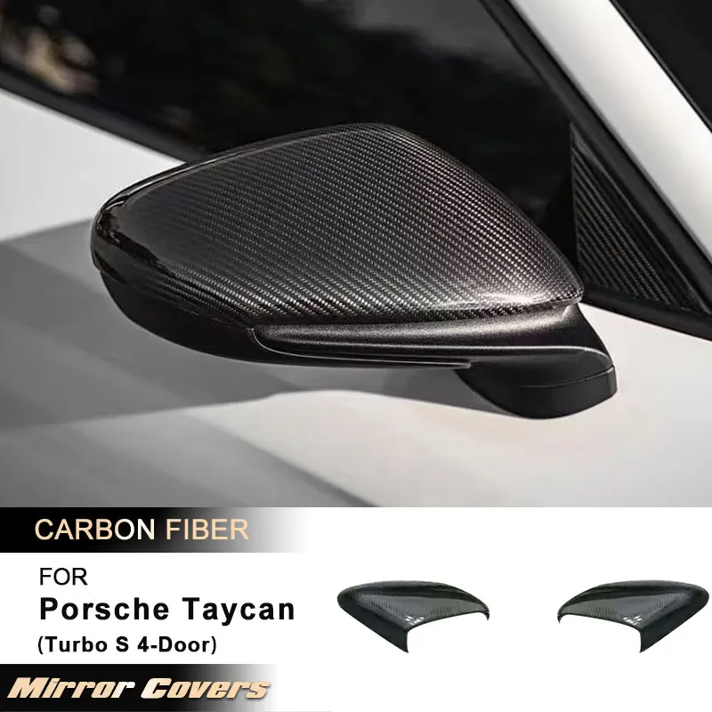 

Car Rearview Mirror Covers Caps for Porsche Taycan Turbo S 4-Door 2019-2023 Racing Side Mirror Shell Body Kits LHD Carbon Fiber