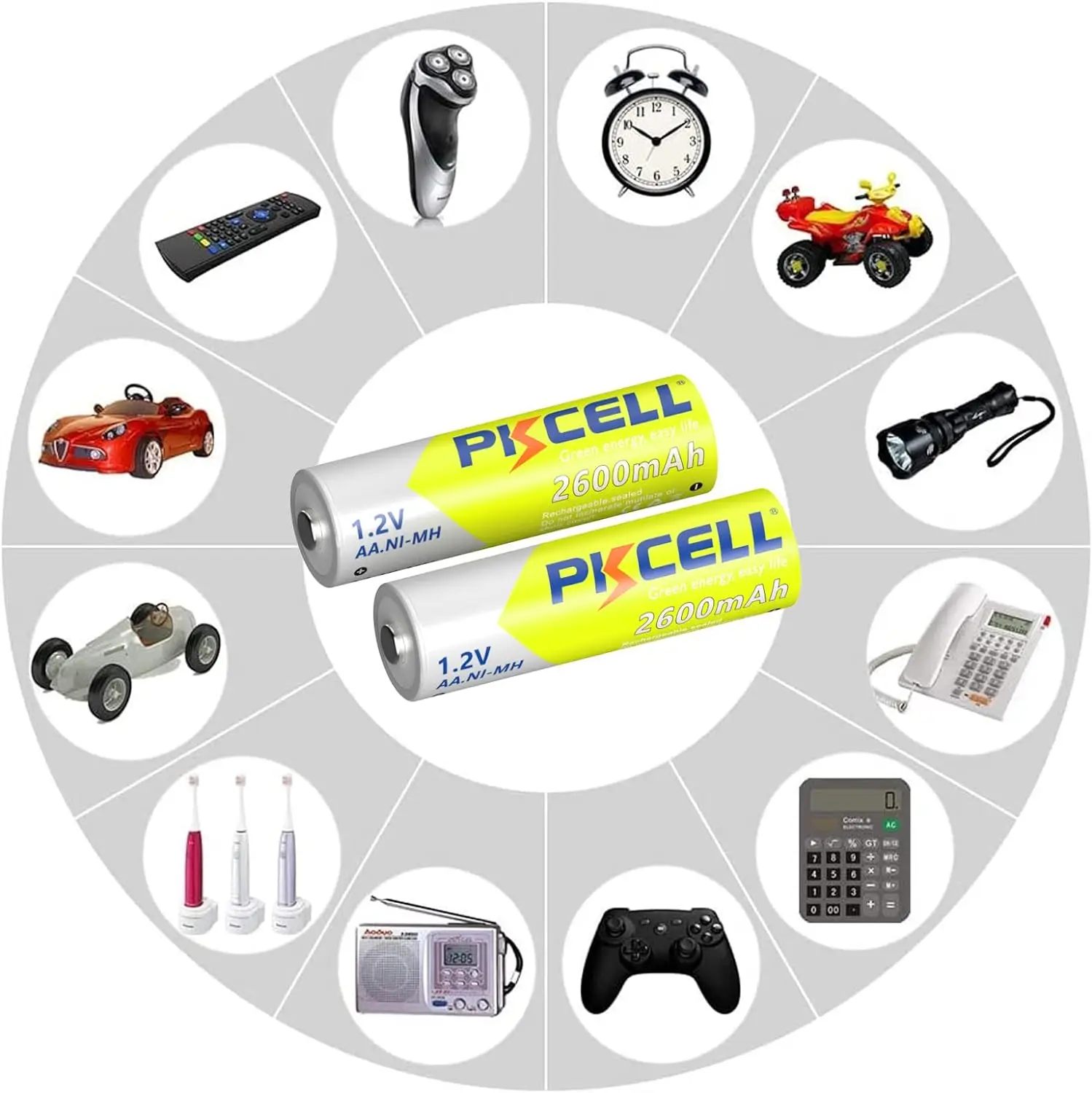 30шт PKCELL Аккумуляторы большой емкости 2600 мАч AA с низким саморазрядом Ni-MH Аккумулятор для игрушек, электронных фонариков