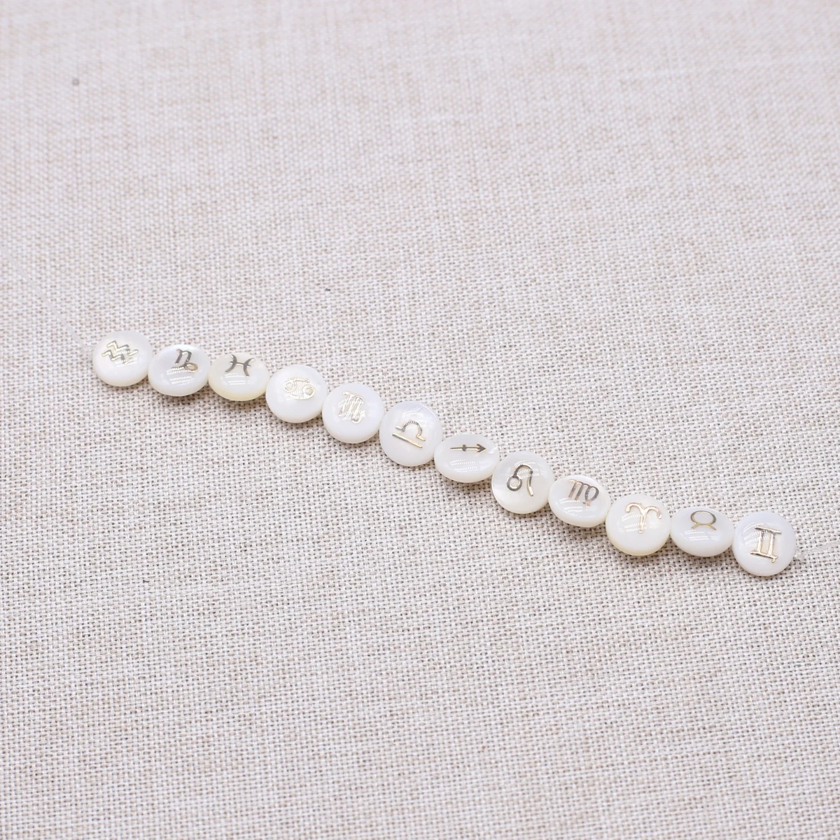 8x8mm Round Natural Shell Beads 12 Zodiac Shell Semi-Finished Beads for Jewelry Making DIY Necklace Bracelet Accessory Wholesale