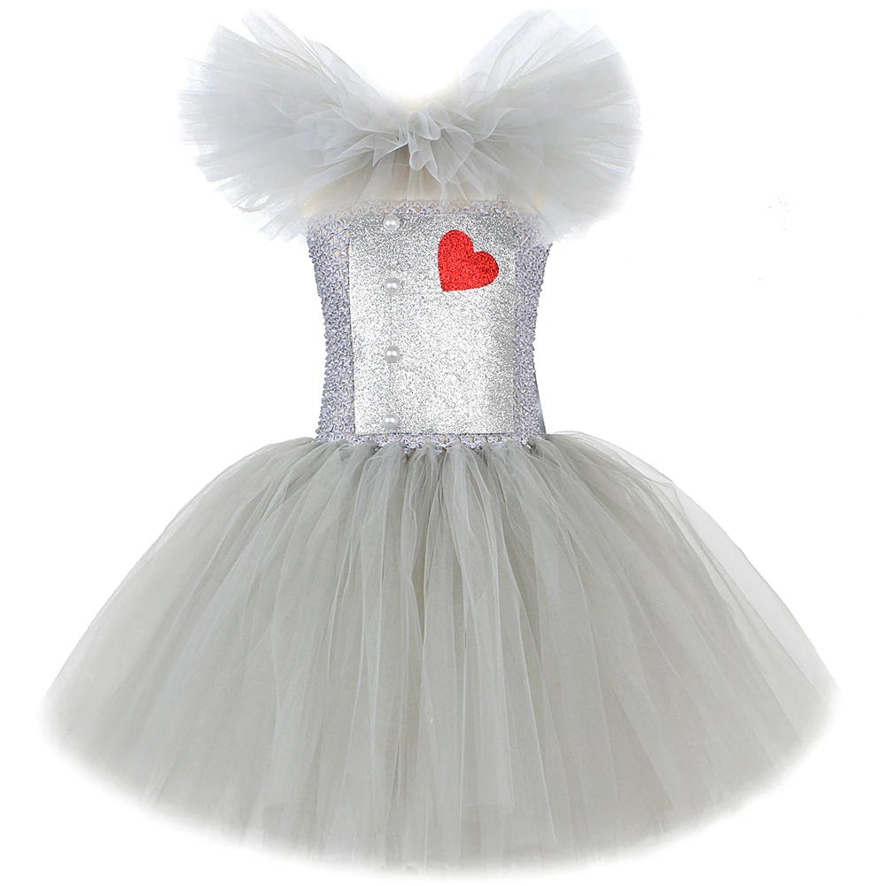 Cinza estanho homem trajes de halloween para meninas espantalho tutu vestido para crianças festa de aniversário roupa crianças livro de histórias roupas extravagantes