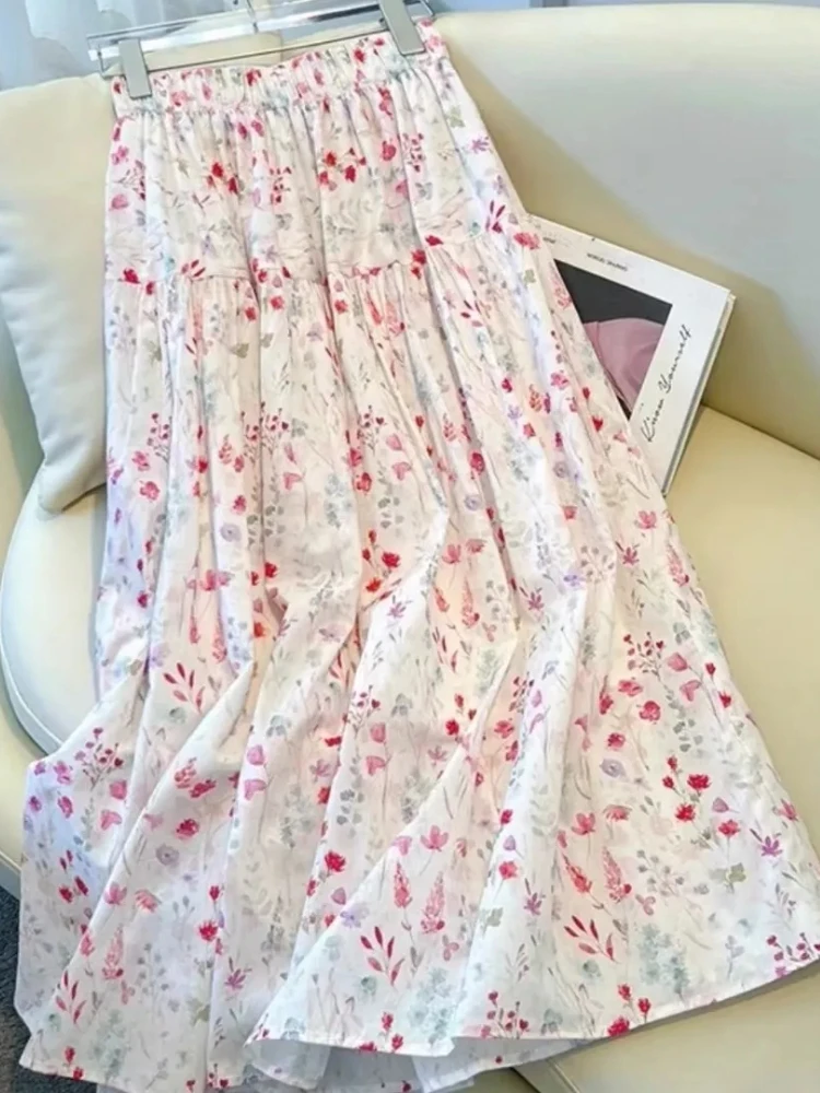 

Women's Clothing High Waist Loose Saia Sweet Floral Summer Skirts 2025 Faldas Mujer De Moda 7p722
