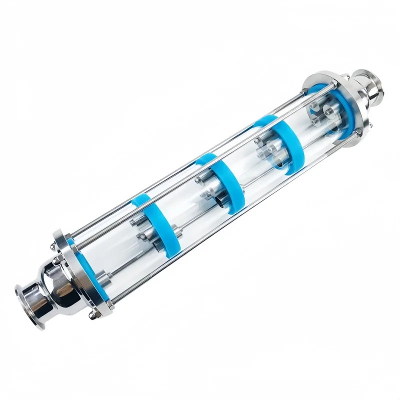3inch To 2inch/1.5inch TC SS304 Distillation Glass Column Tube With 5sets SS304 Bubble Plate ,Tri-Clamp Sight Glass Union