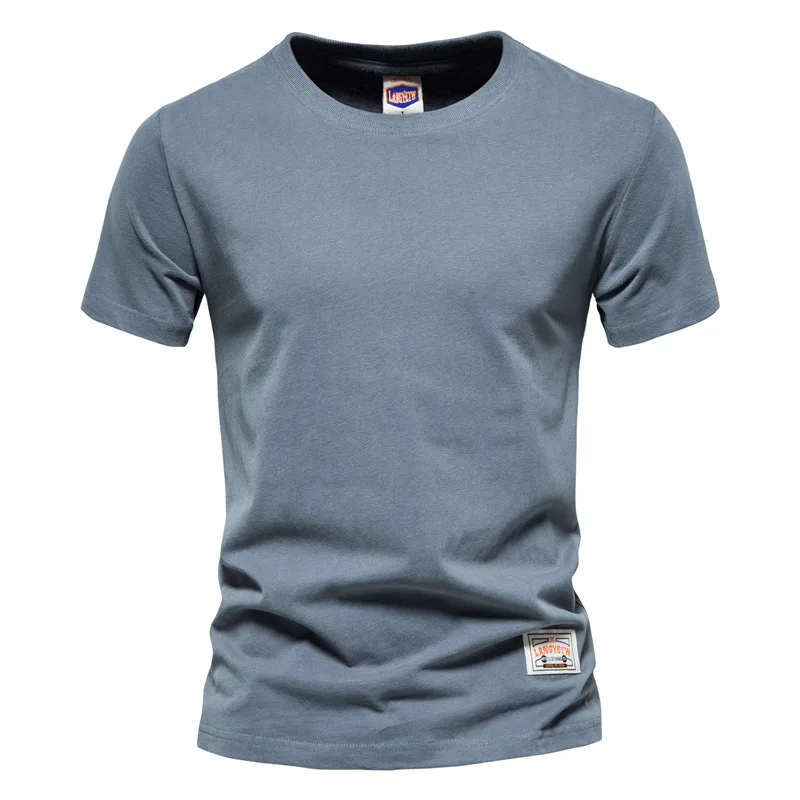 2024 New In Summer 100% Cotton Ventilate T Shirt Men Elasticity Causal O-neck Basic T-shirt Male High Quality Classical Tops