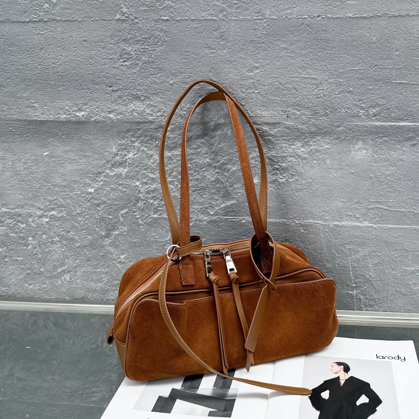 

Suede Cow Leather Women's Handbag New Luxury Designer High Quality Female Shoulder Crossbody Bag Autumn Winter Genuine Grade Ins