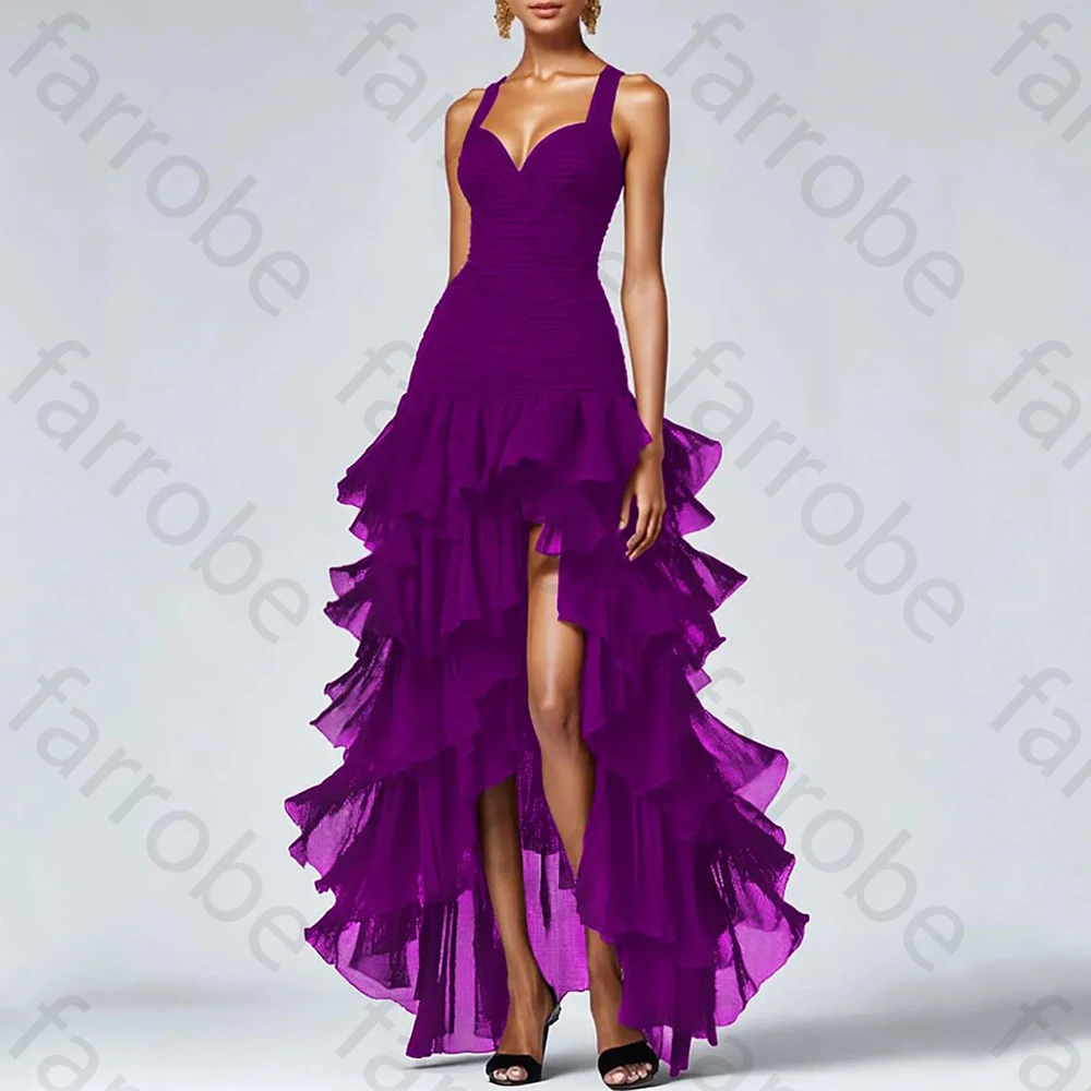 

Вечерние платья на бретельках с рюшами и открытой спиной, длинное платье без рукавов, изысканные платья высокого качества для выпускного вечера, женские платья по индивидуальному заказу