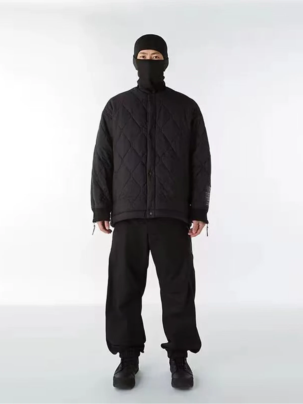 N.HOOLYWOOD quilting line collarless cotton jacket thermal liner jacket