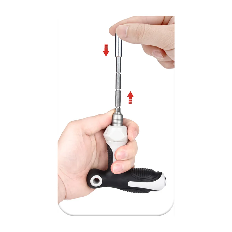 A38M 38 In 1 Precision Screwdriver Bit Set Screwdriver Non-Slip Handle Telescopic T-Shaped Sleeve Repair Tool