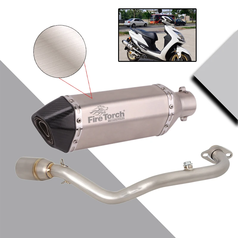 Fire Torch Motorcycle Exhaust Escape Moto Muffler Titanium Alloy Front Link Pipe Slip On For YAMAHA Cygnus X 125cc 2015 - 2019