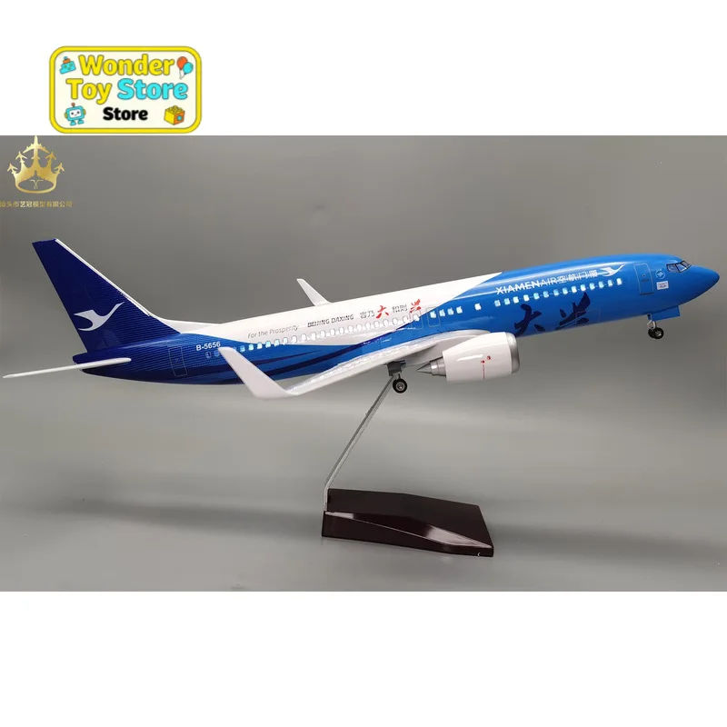

47cm B737-800 Xiamen Air Beijing Daxing Static Aircraft Model With LED Lights And Wheels Aviation Display Decor For Collectors