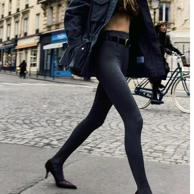 

Женские брюки, новые эластичные трикотажные облегающие брюки-карандаш на осень 2023, высококачественный комбинезон из смесового хлопка, колготки, брюки