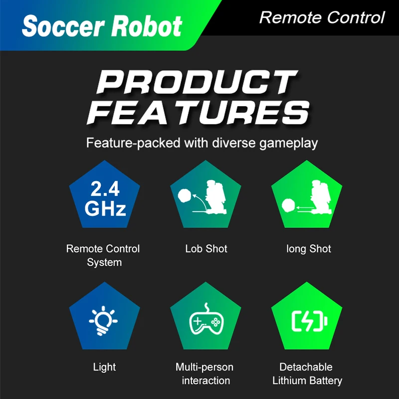 ذكي التحكم عن بعد كرة القدم روبوت لعبة كرة القدم روبوت دعم متعدد اللاعبين فريق التفاعل تمرير الكرة Lob Shot Long Shot #4