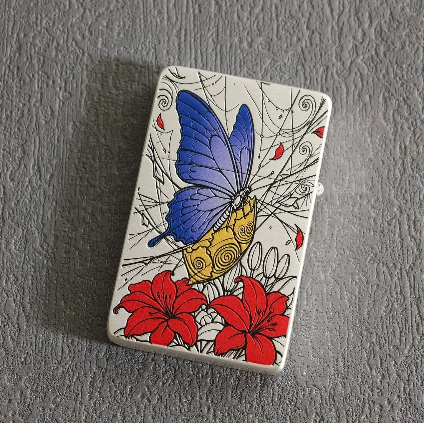 Zorro Z820 4th Generation Retro Brass Kerosine Lighter, Ultra-thin Rare Collector's Version Wheel Lighter with Gift Box