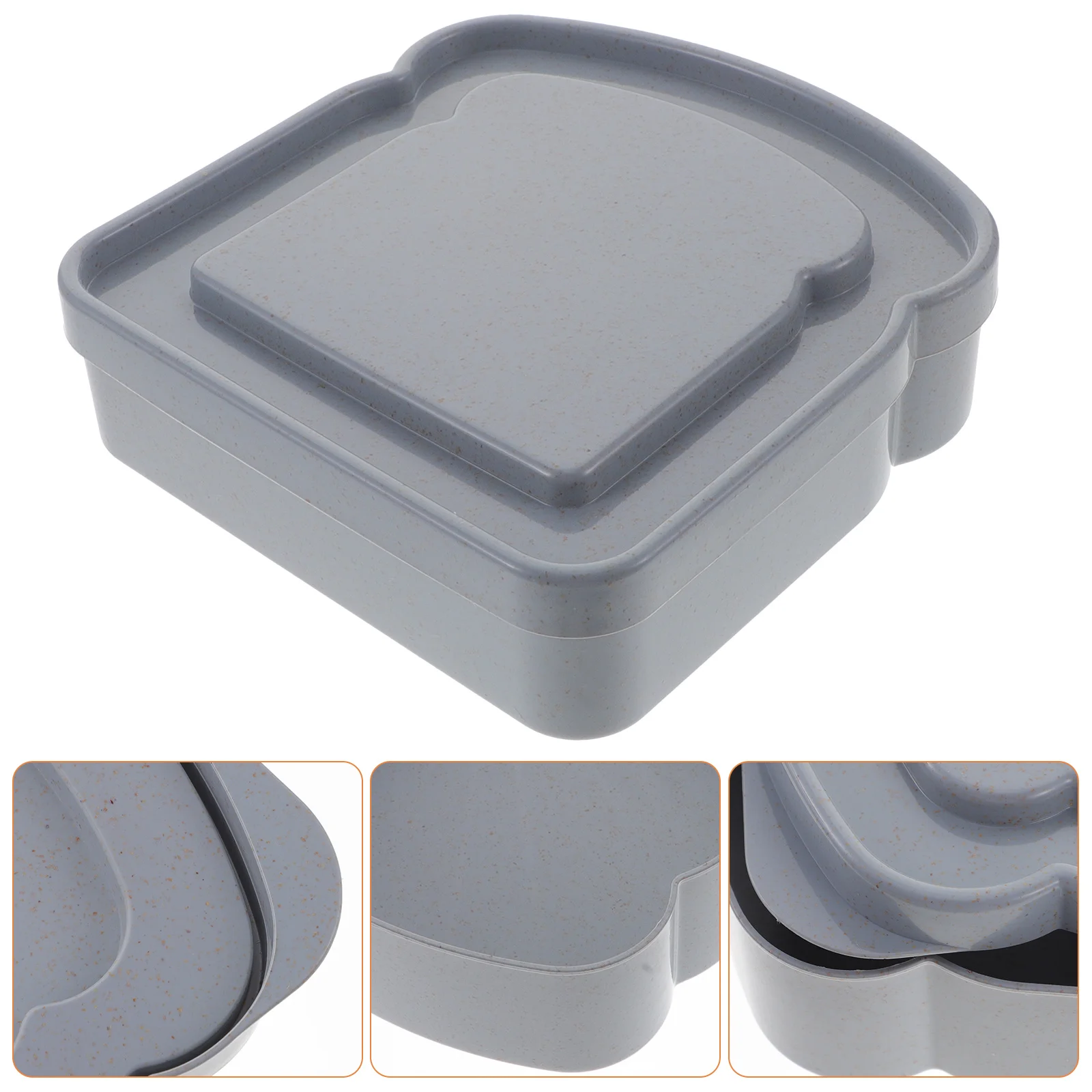 

4Pcs Portable Lunch Box Airtight Food Storage Containers Reusable Sandwich Holder for Kitchen Home Bakery Coffee Shop Leak-Proof